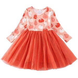 Pumpkin Glitter Tutu Dress